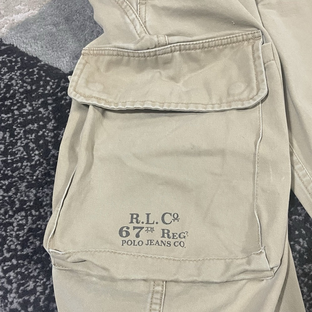 Polo Ralph Lauren Cargo Pants Men 36x34 Brown Paratrooper Utility Military USA - Picture 2 of 16